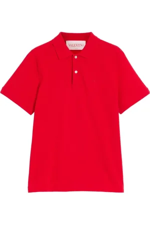 VALENTINO Top, Herre, Rød, M, Straight cut VLogo Signature Polo