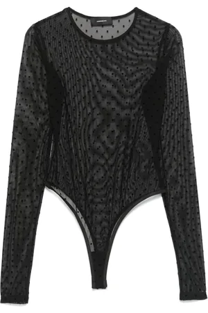 WARDROBE.NYC Top, Dame, Sort, M, Uld, Sort Polka Dot Bodysuit
