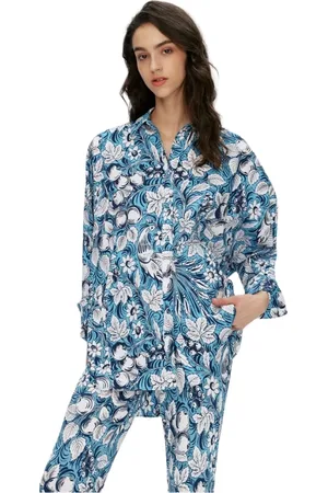 Diane von Furstenberg Bluser & Skjorter, Dame, Blå, S, Hvide Skjorter til Kvinder