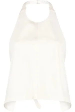 WARDROBE.NYC Top, Dame, Hvid, M, Uld, Rygløs Halter Top i Off