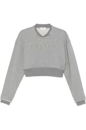 Alexander McQueen Sweathshirts & Hoodies, Dame, Grå, 2XS, Grå Sweater Kollektion