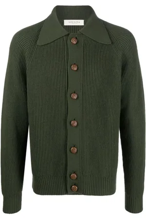 Giuliva Heritage Collection Strik, Herre, Grøn, XL, Bottle Skjortekrave cardigan