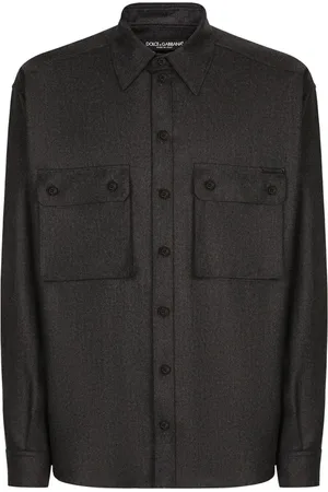 Dolce & Gabbana Skjorte, Herre, Grå, M, Bomuld, Afslappet Bomuldsskjorte