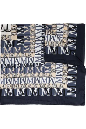 Max Mara Tilbehør, Dame, Blå, ONE SIZE, Silketørklæde
