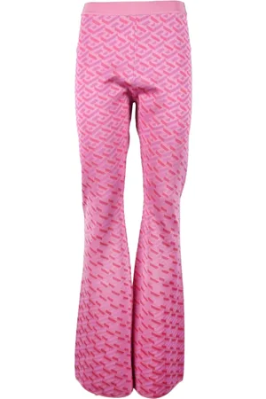 VERSACE Bukser, Dame, Lyserød, XS, Uld, Silkeblandingsstilfulde kollektionsbukser