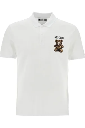 Moschino Top, Herre, Hvid, M, Bomuld, Broderet logo hvid bomuldspolo