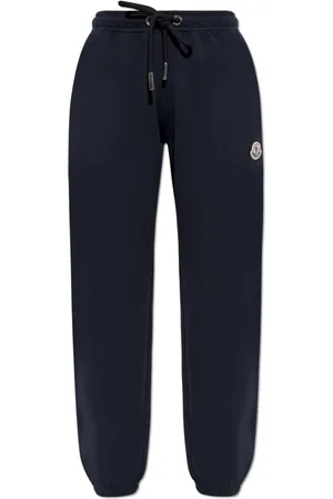 Moncler Bukser, Dame, Blå, M, Bomuld, Sweatpants med logo