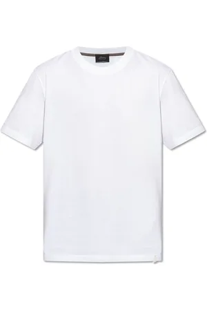 BRIONI Top, Herre, Hvid, S, Bomuld, Bomuld T-shirt med rund hals