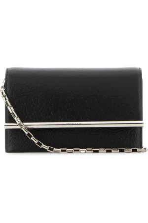 Alexander McQueen Taske, Dame, Sort, ONE SIZE, Læder, Sort læder Cross-Bar Clutch