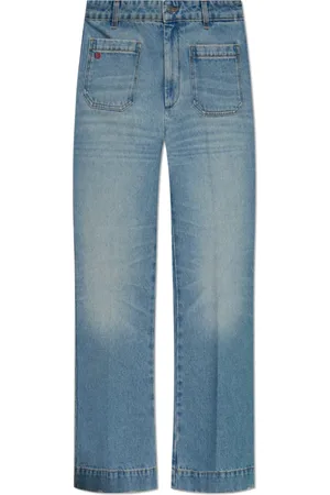 Victoria Beckham Jeans, Dame, Blå, W30, Bomuld, Jakke med lommer