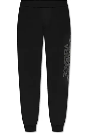 VERSACE Bukser, Herre, Sort, S, Bomuld, Sweatpants med trykt logo