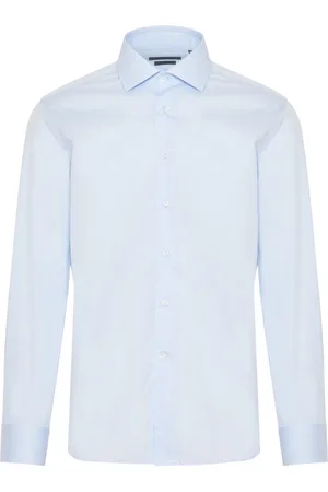 corneliani Skjorte, Herre, Blå, 4XL, Bomuld, Bomuldsskjorte, Rynkefri, Produceret i Italien