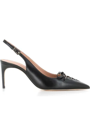 MALONE SOULIERS Sko, Dame, Sort, 39 EU, Læder, Sort læder slingback hæle