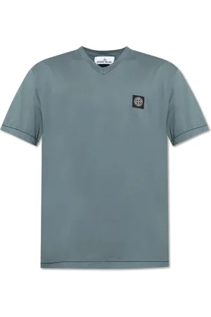 Stone Island Top, Herre, Grå, S, Bomuld, V-hals T-shirt