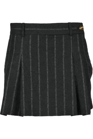 VERSACE Nederdel, Dame, Grå, S, Bomuld, Stilfuld Uld-Bomuld Nederdel