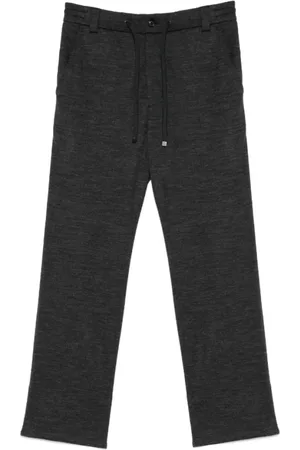 Moncler Bukser, Herre, Grå, M, Uld, Tekstureret uldblandede tapered bukser