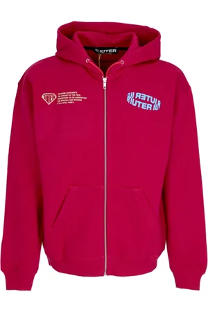 IUTER Sweathshirts & Hoodies, Herre, Rød, L, Bomuld, Hættetrøje med lynlås og print