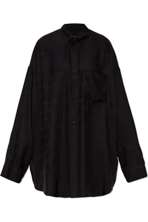 Balenciaga Bluser & Skjorter, Dame, Sort, 2XS, Uld, Silkeskjorte med lomme