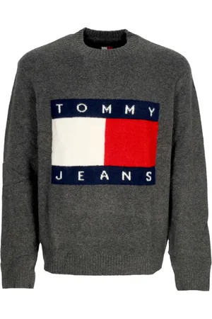 Tommy Hilfiger Strik, Herre, Grå, XS, Uld, Kul Melange Flag Sweater
