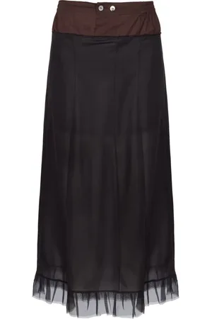Maison Margiela Nederdel, Dame, Sort, XL, Bomuld, Elegant Midi Kjole
