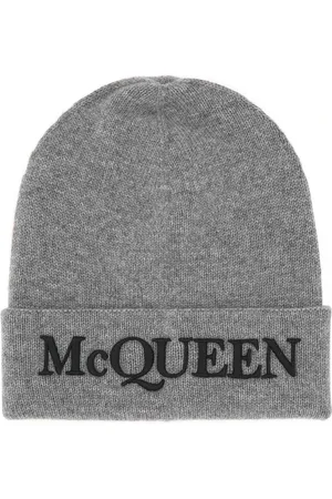Alexander McQueen Tilbehør, Herre, Grå, L, Cashmere, Kashmir Beanie Hat i Grå