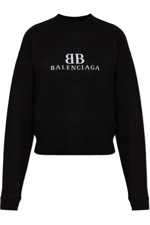 Balenciaga Strik, Dame, Sort, S, Bomuld, Sweater med logo