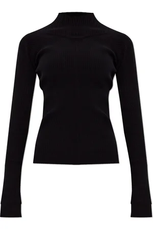 Victoria Beckham Top, Dame, Sort, XS, Bomuld, Ribbet top