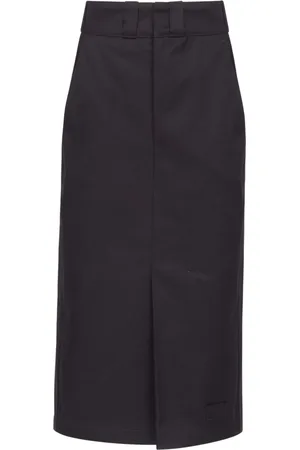 Maison Margiela Nederdel, Dame, Sort, M, Bomuld, Elegant Sort Midi Kjole