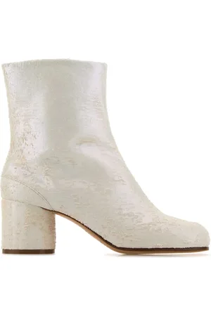 Maison Margiela Sko, Dame, Hvid, 36 EU, Læder, Hvide Læder Tabi Ankelstøvler
