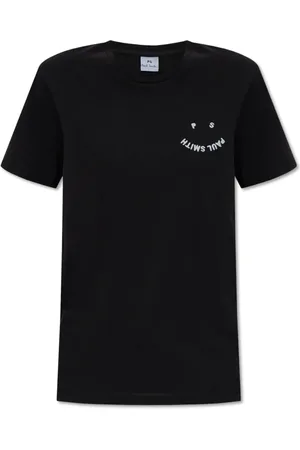 Paul Smith Top, Dame, Sort, L, Bomuld, T-shirt med broderet logo