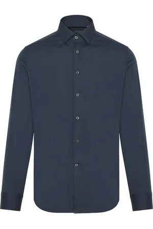 corneliani Skjorte, Herre, Blå, 4XL, Bomuld, Bomuld Stræk Skjorte