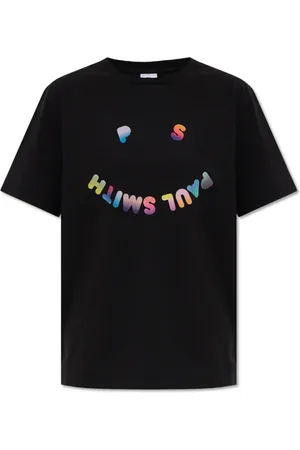 Paul Smith Top, Dame, Sort, S, Bomuld, T-shirt med trykt logo