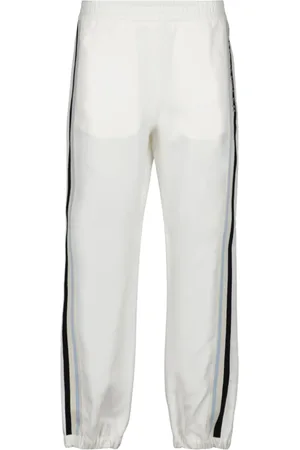 Moncler Bukser, Dame, Hvid, 2XS, Logo Joggingbukser med elastisk talje