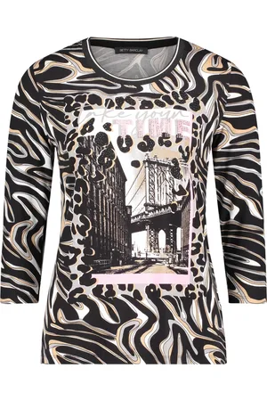 Betty Barclay Top, Dame, Flerfarvet, 2XL, Uld, Dyr Print Basis Skjorte