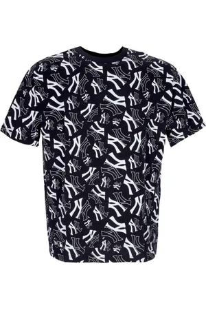 New Era Top, Herre, Sort, XL, Bomuld, Yankees All Over Print Tee Sort/Hvid