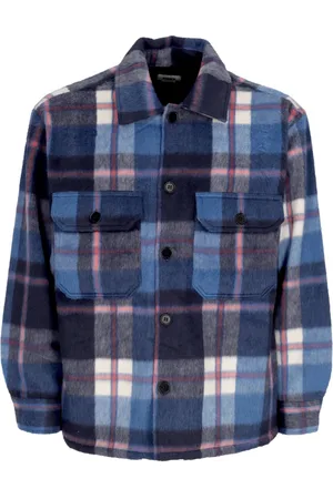 Obey Jakke, Herre, Flerfarvet, M, Uld, Navy/Multi Polstret Skjortejakke
