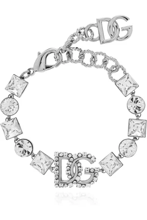 Dolce & Gabbana Tilbehør, Dame, Grå, ONE SIZE, Armbånd med skinnende krystaller