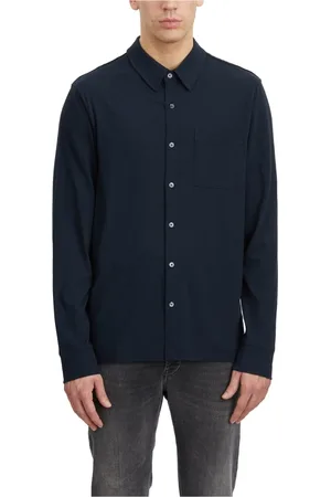 James Perse Skjorte, Herre, Blå, XL, Clean Finish Jersey Skjorte