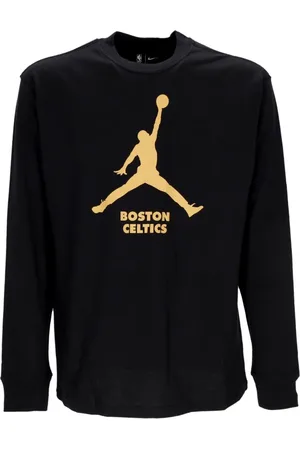 Jordan Top, Herre, Sort, XS, Bomuld, Boston Celtics Langærmet T-shirt
