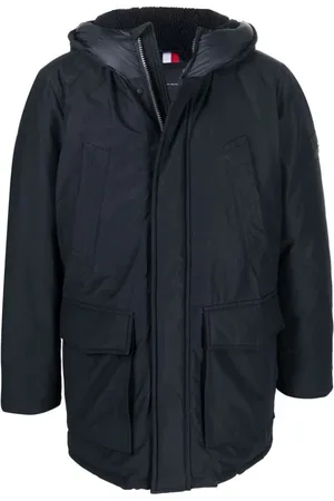 Tommy Hilfiger Frakke, Herre, Blå, M, Bomuld, Blå Dry Wax Puffer Jakke
