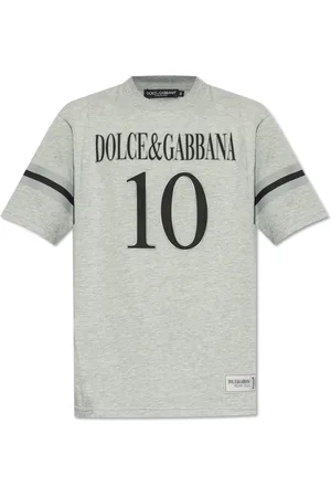 Dolce & Gabbana Top, Herre, Grå, M, T-shirt med tryk