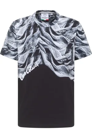 Carlo Colucci Top, Herre, Sort, S, Innovativt Strik T-Shirt med Subtilt Print