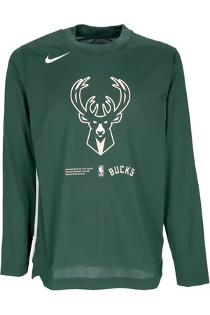 Nike Top, Herre, Grøn, S, Polyester, Milwaukee Bucks Langærmet T-shirt