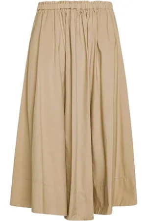 FORTE FORTE Nederdel, Dame, , XL, Elastisk Talje Poplin Nederdel