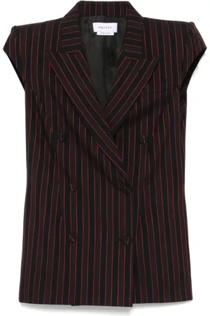 Alexander McQueen Jakke, Dame, Rød, S, Elegant overtøj i sort og bordeaux
