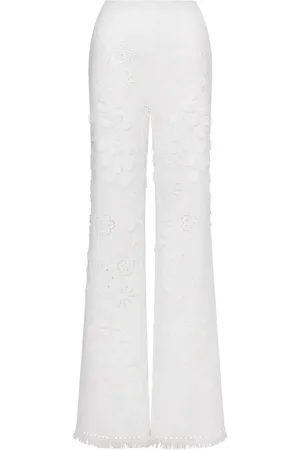 Alberta Ferretti Bukser, Dame, Hvid, S, Bomuld, Bianco Bukser Damemode Ss25