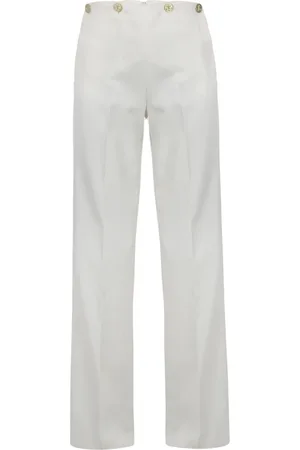DEPARTMENT FIVE Bukser, Dame, Hvid, W26, Uld, Straight Gabardine Bukser med Knappelukning