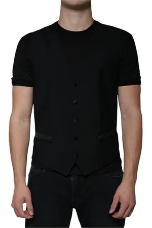 Dolce & Gabbana Jakkesæt, Herre, Sort, L, Uld, Sort uldformel kjolevest