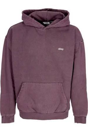 Obey Sweathshirts & Hoodies, Herre, Lilla, L, Bomuld, Hættetrøje Fleece Sweatshirt Blomme