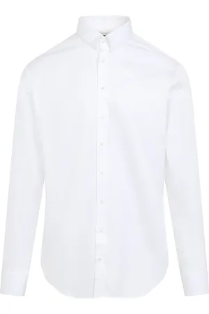 Giorgio Armani Skjorte, Herre, Hvid, 3XL, Bomuld, Hvid Stilfuld Bomuldsskjorte